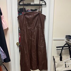 Brown Pleather Dress